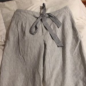 Striped Wide Leg Beach Pants